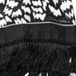 Dolce & Gabbana Black White Patterned Fringes Shawl Scarf
