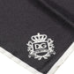 Dolce & Gabbana Black Crown Logo Square Handkerchief Scarf