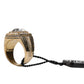 Dolce & Gabbana Gold Tone Sterling Silver 925 Crystals Ring