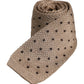 Dolce & Gabbana Beige Polka Dot Silk Adjustable Necktie Tie