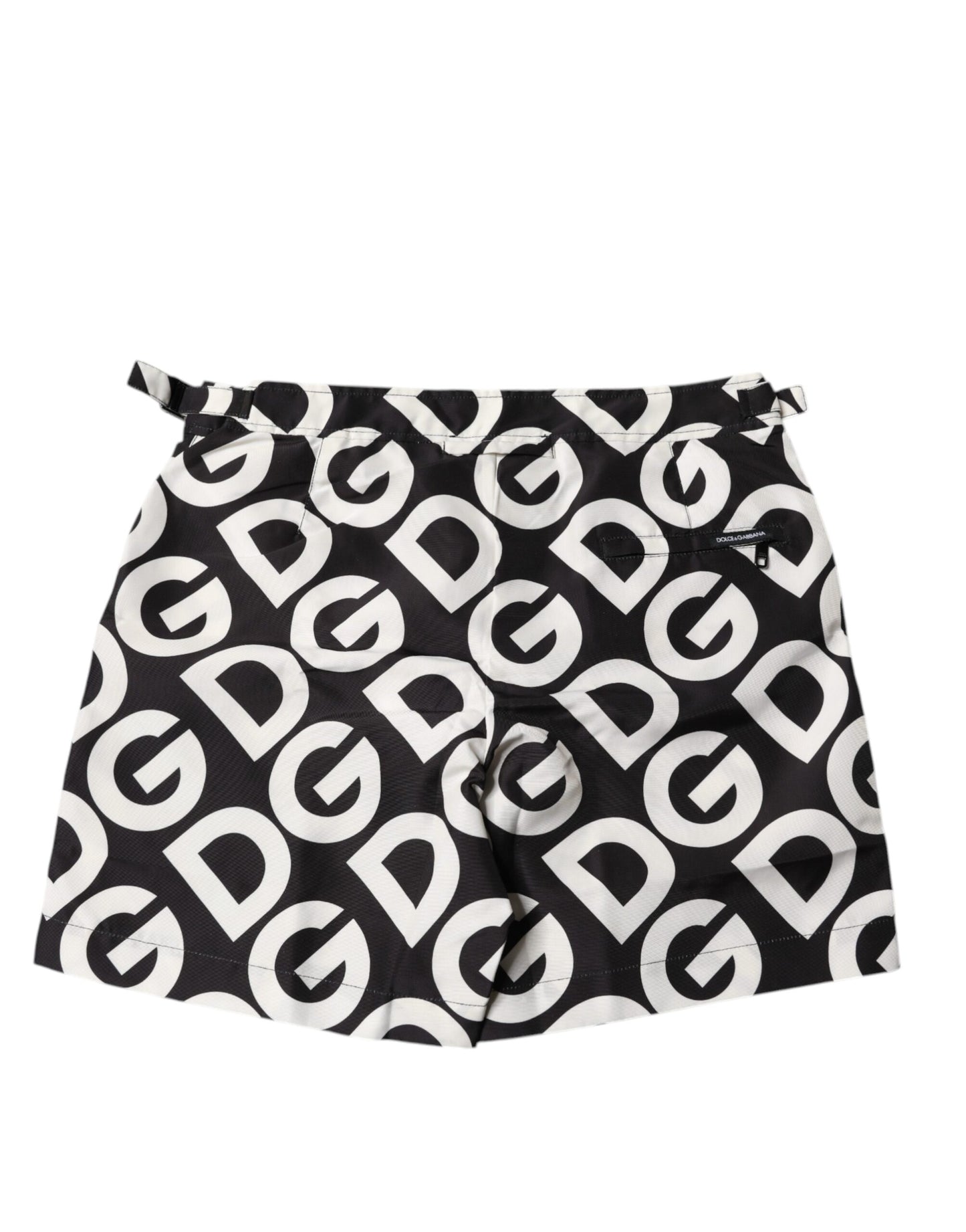 Dolce & Gabbana Black White Logo Beachwear Shorts Swimwear