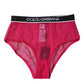 Dolce & Gabbana Fuchsia Tulle Nylon Mid Waist Panty Underwear