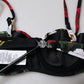 Dolce & Gabbana Black Floral Print Nylon Balconcino Bra Underwear