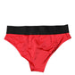 Dolce & Gabbana Red Nylon Stretch Mid Waist Panty Underwear