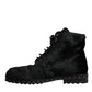 Dolce & Gabbana Black Pony Style Leather Mid Calf Boots Shoes