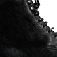 Dolce & Gabbana Black Pony Style Leather Mid Calf Boots Shoes