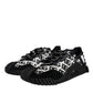 Dolce & Gabbana Black Logo Lace Up Low Top NS1 Sneakers Shoes