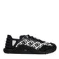 Dolce & Gabbana Black Logo Lace Up Low Top NS1 Sneakers Shoes