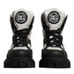 Dolce & Gabbana Black White Padded Mid Calf Lace Up Boots Shoes