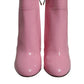 Dolce & Gabbana Pink Patent Leather Heel Mid Calf Boots Shoes