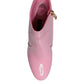 Dolce & Gabbana Pink Patent Leather Heel Mid Calf Boots Shoes