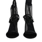 Dolce & Gabbana Black Tulle Stretch Heels Sandals Shoes