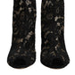 Dolce & Gabbana Black Floral Lace Heels Ankle Boots Shoes