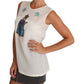 Dolce & Gabbana White Silk Crystal Sequined Fairy T-shirt