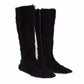 Dolce & Gabbana Black Xiangao Lamb Fur Leather Boots Shoes