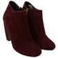 Steve Madden Maroon Blush Velvet Suede Penelope Ankle Boots Shoes