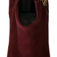 Steve Madden Maroon Blush Velvet Suede Penelope Ankle Boots Shoes