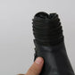 Ovyé Black Leather Zipper Ankle Boots Shoes