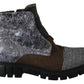 EBARRITO Multicolor Leather Suede Zipper Ankle Boots Shoes