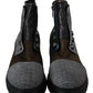 EBARRITO Multicolor Leather Suede Zipper Ankle Boots Shoes