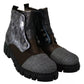 EBARRITO Multicolor Leather Suede Zipper Ankle Boots Shoes