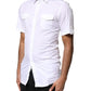 Dolce & Gabbana White GOLD Button Down Casual Men Polo Shirt