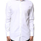 Dolce & Gabbana White GOLD Cotton Long Sleeves Dress Shirt