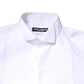 Dolce & Gabbana White GOLD CottonPoplin Bib Formal Dress Shirt