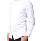 Dolce & Gabbana White GOLD Cotton Poplin Bib Men Dress Shirt