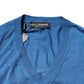 Dolce & Gabbana Blue Cashmere Crown V-neck Pullover Sweater