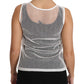 Dolce & Gabbana White Net  Transparent Sleeveless Tank Top