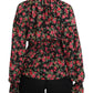 Dolce & Gabbana Black Rose Print Floral Shirt Top Blouse
