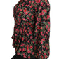 Dolce & Gabbana Black Rose Print Floral Shirt Top Blouse