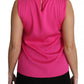 Dolce & Gabbana Pink Family Silk Tank  Mama Blouse Top Shirt