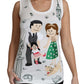 Dolce & Gabbana White Cotton #dgfamily Sleeveless Shirt Tank Top