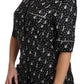 Dolce & Gabbana Black GuitarTrumpet Print Silk Shirt Top