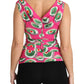 Dolce & Gabbana Pink Silk Stretch Sicilian Cake Top