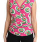 Dolce & Gabbana Pink Silk Stretch Sicilian Cake Top