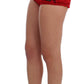 Dolce & Gabbana Red Silk Crystal Roses Shorts