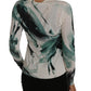 Dolce & Gabbana White Silk Cardigan Lightweight Paint Stroke Sweater