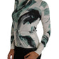 Dolce & Gabbana White Silk Cardigan Lightweight Paint Stroke Sweater