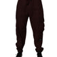 Dolce & Gabbana Maroon Cotton Cargo Jogger Sweatpants Pants