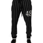 Dolce & Gabbana Black White Stripes Jogger Sweatpants Pants