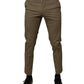 Dolce & Gabbana Dark Khaki Cotton Tapered Pants