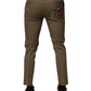 Dolce & Gabbana Dark Khaki Cotton Tapered Pants