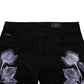 Dolce & Gabbana Black Floral Cotton Skinny Men Denim Jeans