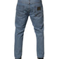 Dolce & Gabbana Blue Cotton Skinny Men Denim Mid Waist Jeans