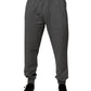 Dolce & Gabbana Gray Logo Cotton Jogger Men Sweatpants Pants