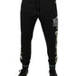 Dolce & Gabbana Black Floral King Men Jogger Sweatpants Pants