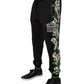 Dolce & Gabbana Black Floral King Men Jogger Sweatpants Pants